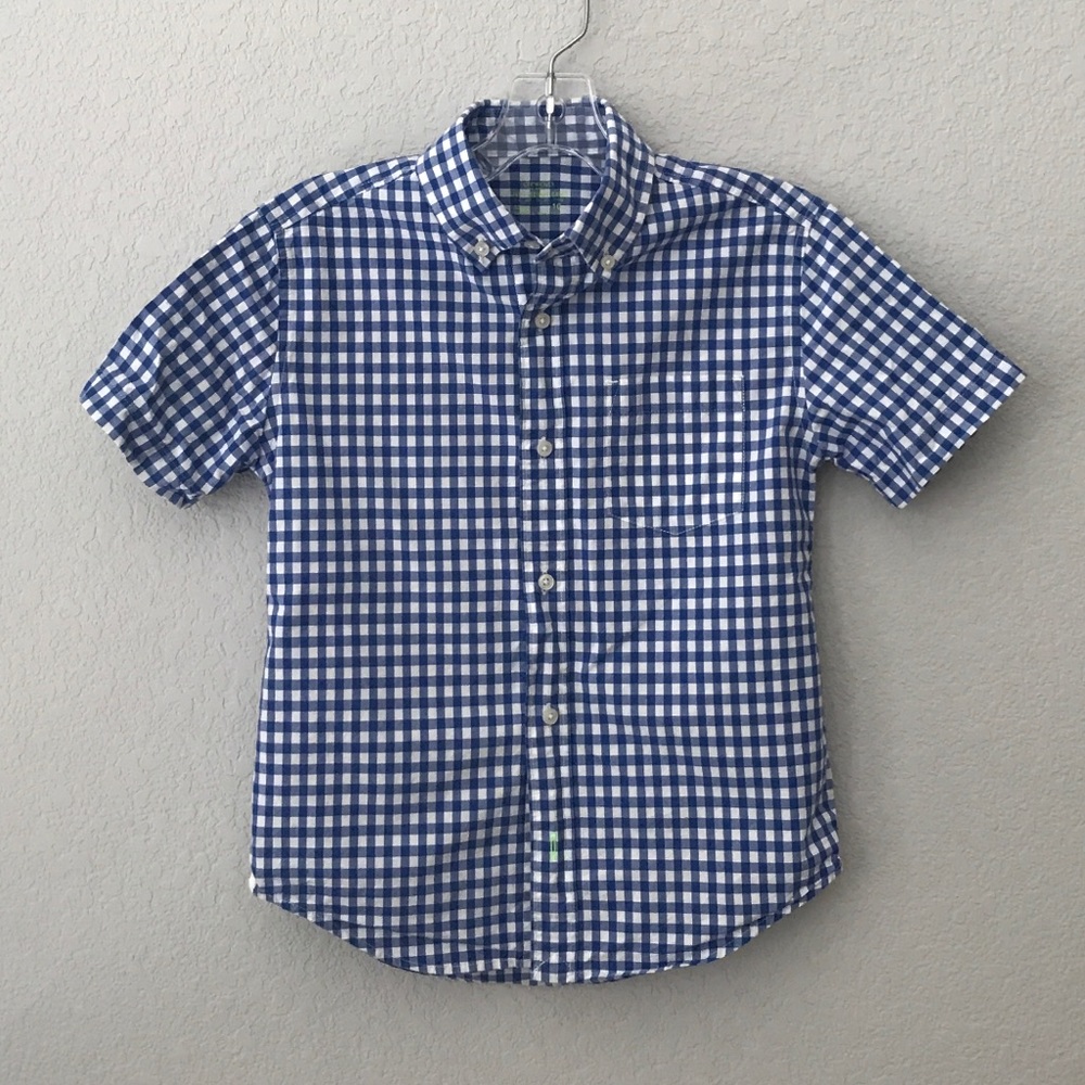 Crewcuts Boys Size 10 Button Front Shirt Gingham